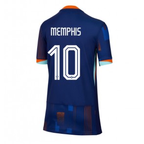 Nederländerna Memphis Depay #10 Bortatröja Dam EM 2024 Kortärmad